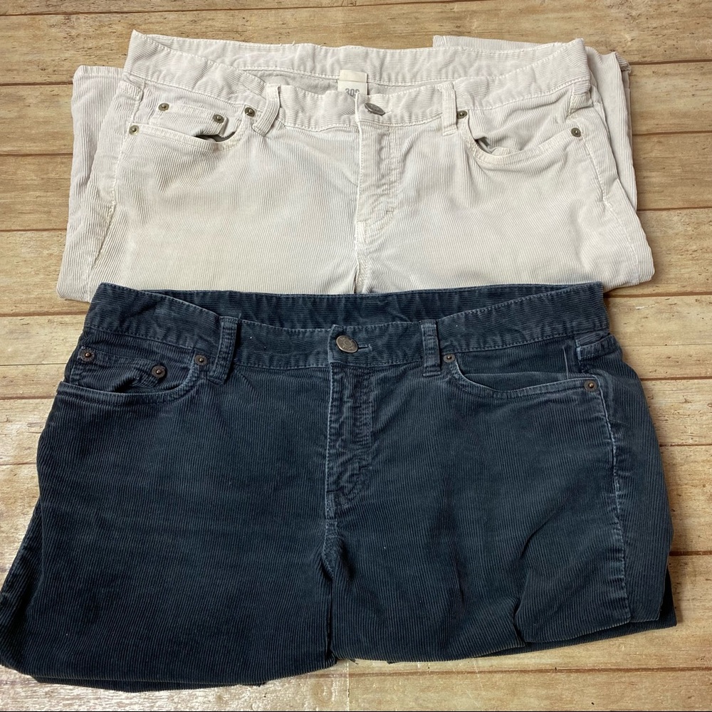 Jcrew corduroy 2 pair bundle, blue & white